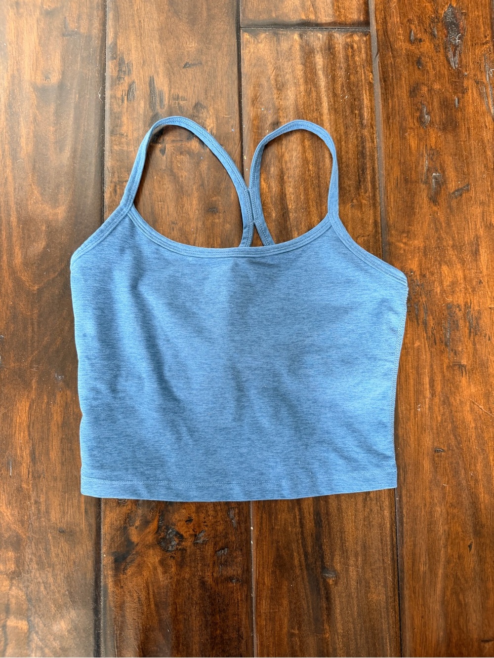 Beyond Yoga Heathered Blue Cropped Tank